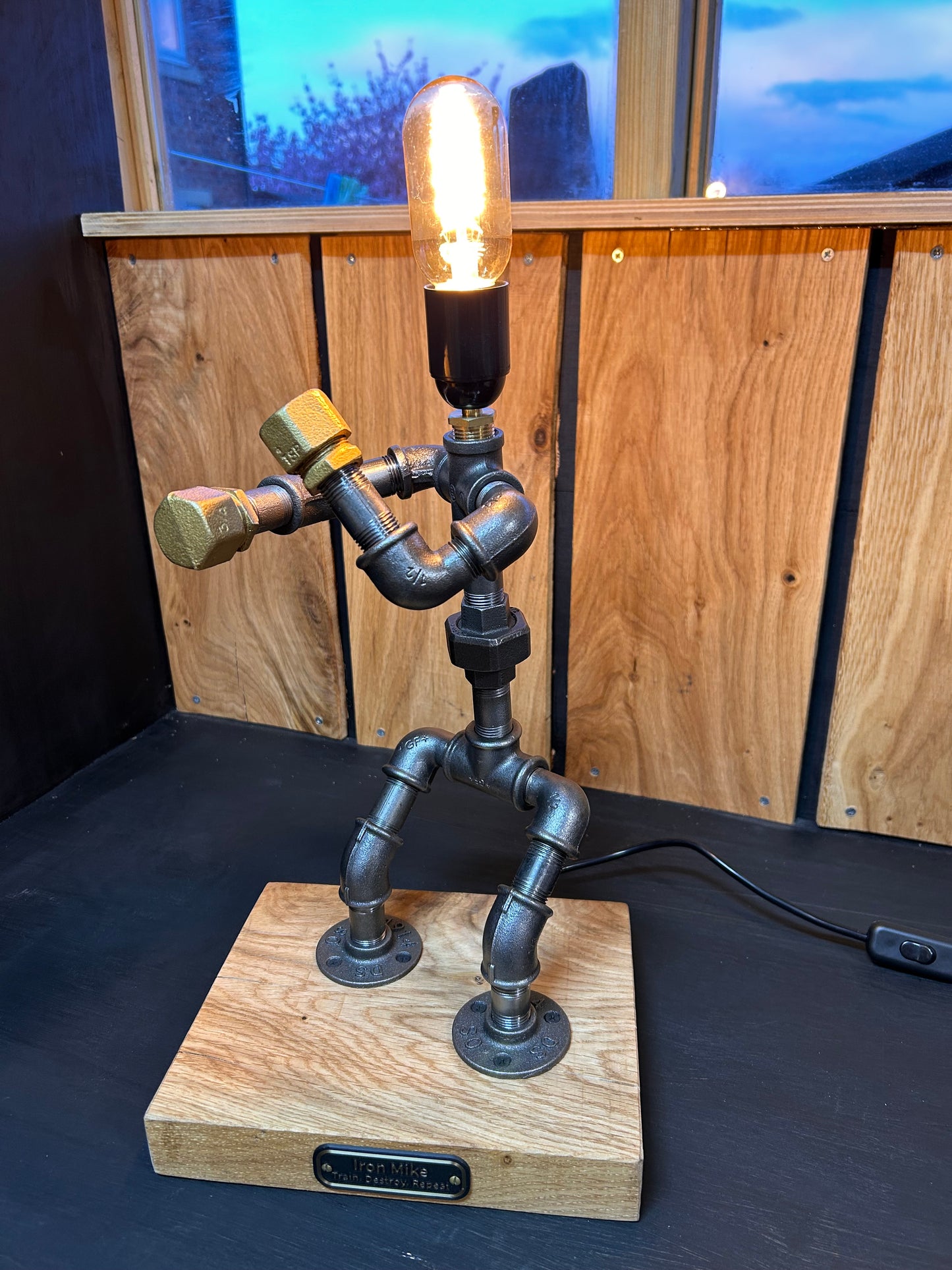 Iron Mike - Boxing Industrial Steam Punk Lamp
