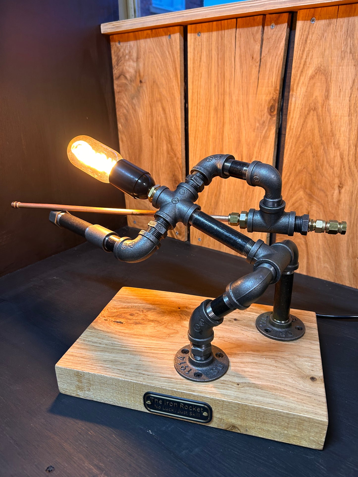 The Iron Rocket - Snooker Pipe Man Lamp