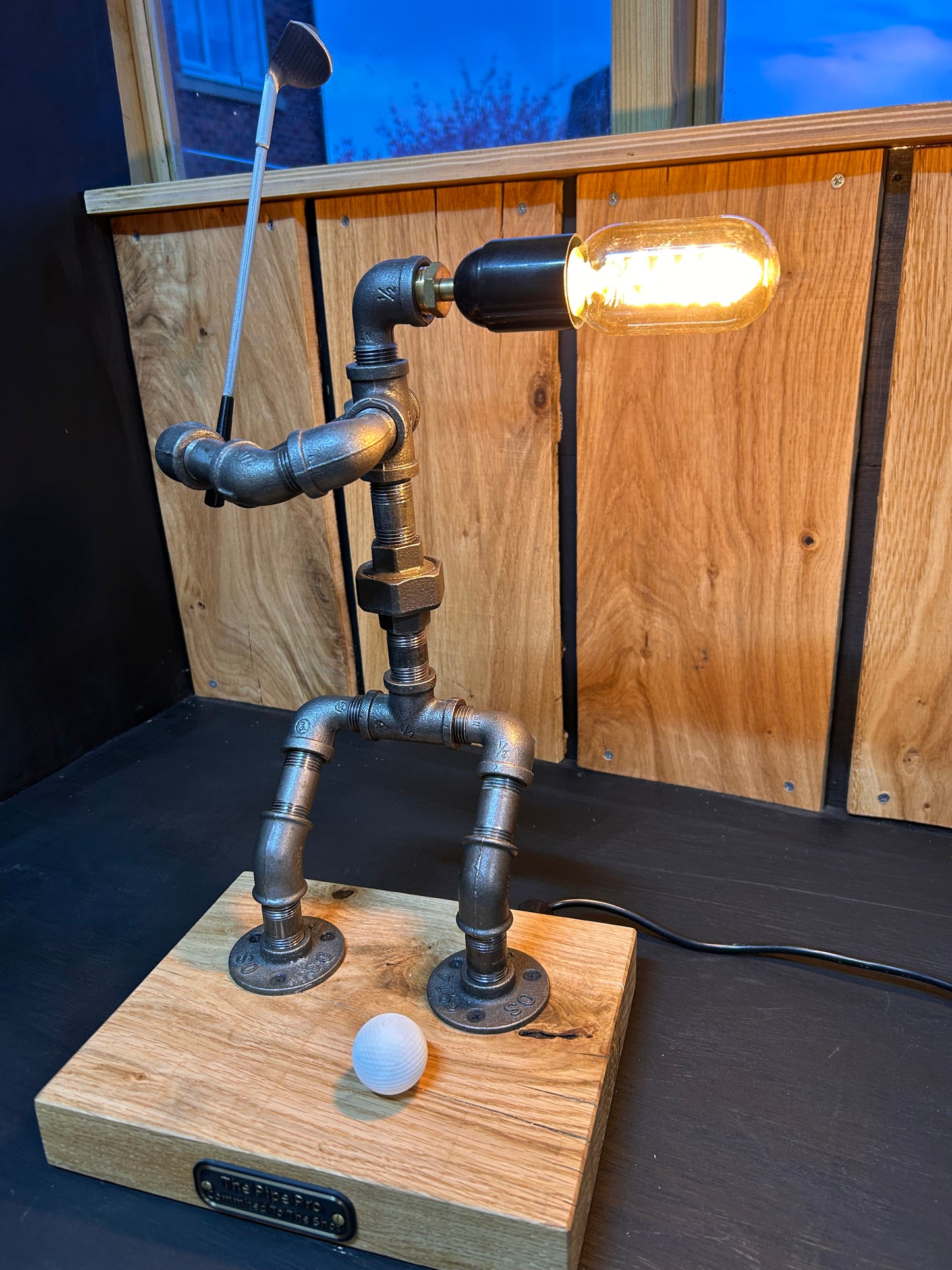 The Pipe Pro - Golf Industrial Pipe Man Lamp