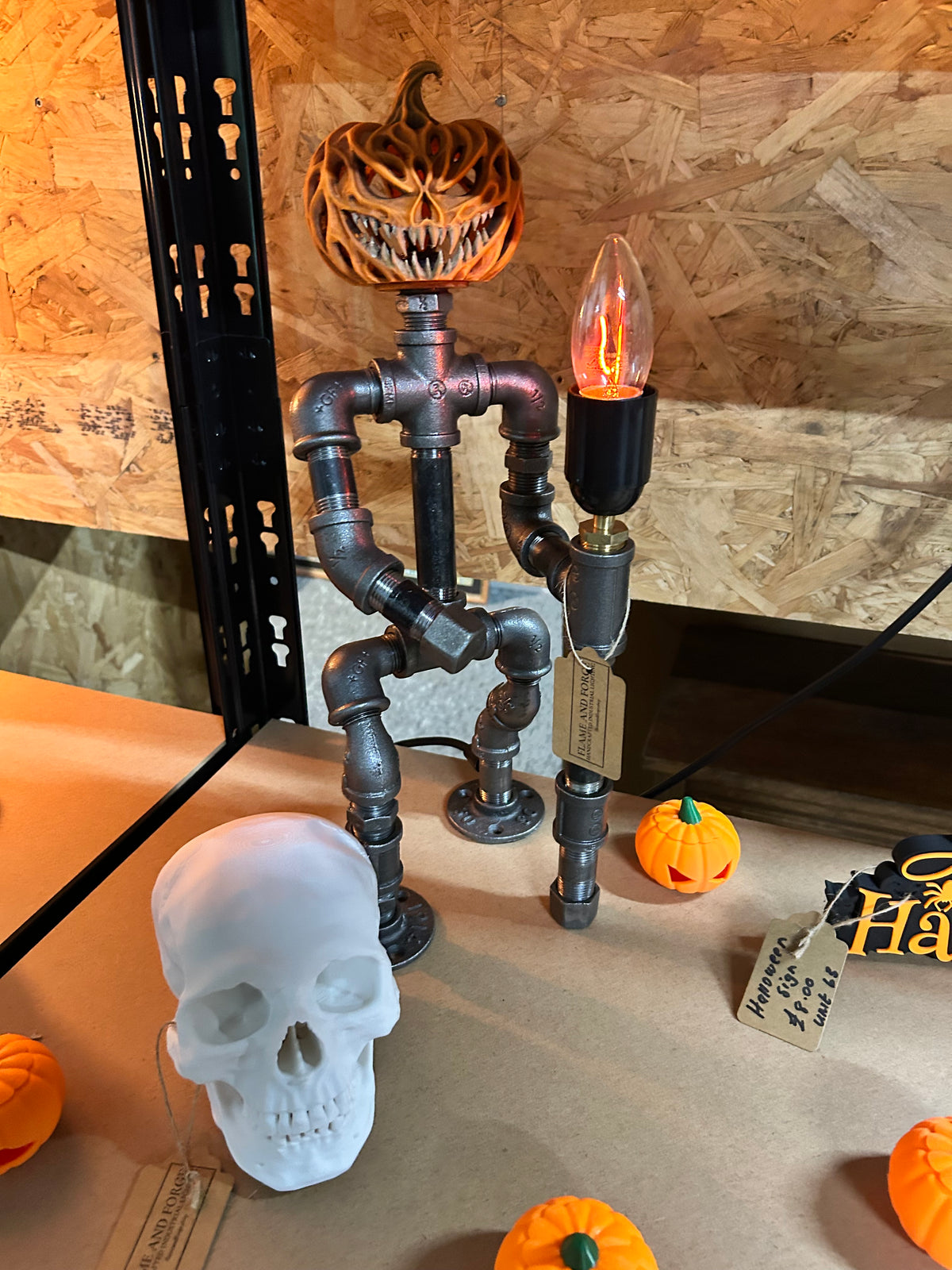 Halloween Pipe Man Flame Effect Lamp